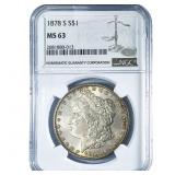 1878-S Morgan Silver Dollar NGC MS63