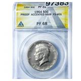 1964 Kennedy Half Dollar ANACS PF68