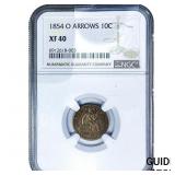 1854-O Seated Liberty Dime NGC XF40 Arrows