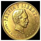 1916 Cuba Gold 4 Pesos UNCIRCULATED