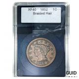 1852 Braided Hair Large Cent  XF40