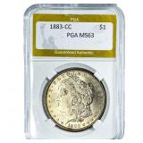 1883-CC Morgan Silver Dollar PGA MS63