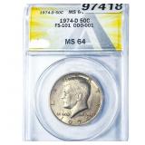 1974-D Kennedy Half Dollar ANACS MS64