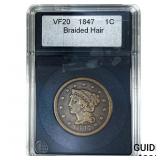 1847 Braided Hair Large Cent  VF20