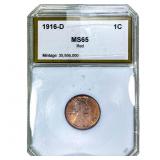 1916-D Wheat Cent PCI MS65 Red