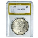 1898 Morgan Silver Dollar PGA MS63