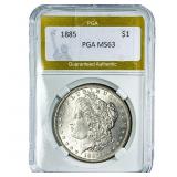 1885 Morgan Silver Dollar PGA MS63