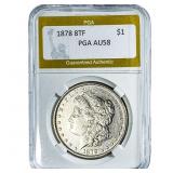 1878 8TF Morgan Silver Dollar PGA AU58
