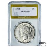 1928 Silver Peace Dollar PGA MS63