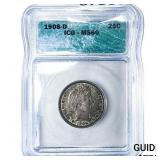 1908-D Barber Quarter ICG MS60
