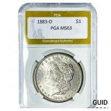 1883-O Morgan Silver Dollar PGA MS63