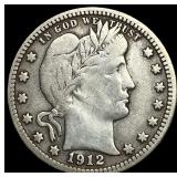 1912-S Silver Barber Quarter NEARLY UNCIRCULATED