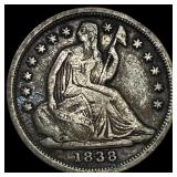 1838 Silver Half Dime NEARLY UNCIRCULATED