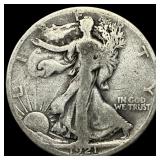 1921-S Silver Walking Liberty Half Dollar LIGHTLY