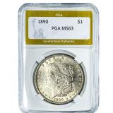 1890 Morgan Silver Dollar PGA MS63