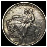 1925 Silver Stone Mountain Half Dollar NEARLY UNCI
