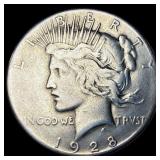 1928 Silver Peace Dollar LIGHTLY CIRCULATED