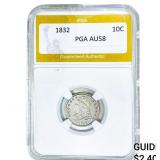 1832 Capped Bust Dime PGA AU58
