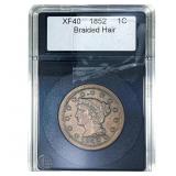 1852 Braided Hair Large Cent  XF40