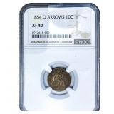 1854-O Seated Liberty Dime NGC XF40 Arrows