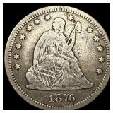 1876 Silver Quarter Dollar (Seated Liberty) NEARLY