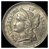 1868 Nickel Three-Cent Piece ABOUT UNCIRCULATED