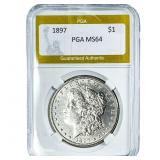1897 Morgan Silver Dollar PGA MS64