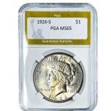 1926-S Silver Peace Dollar PGA MS65