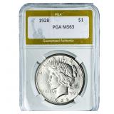 1928 Silver Peace Dollar PGA MS63