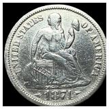 1874 Seated Liberty Dime CLOSELY UNCIRCULATED