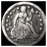 1853 Arrows Seated Liberty Dime LIGHTLY CIRCULATED