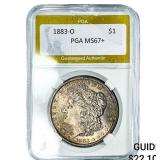 1883-O Morgan Silver Dollar PGA MS67+