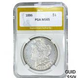 1886 Morgan Silver Dollar PGA MS65