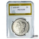 1878 8TF Morgan Silver Dollar PGA AU58