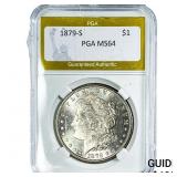 1879-S Morgan Silver Dollar PGA MS64