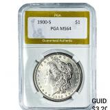 1900-S Morgan Silver Dollar PGA MS64