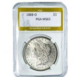1888-O Morgan Silver Dollar PGA MS65