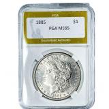 1885 Morgan Silver Dollar PGA MS65