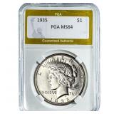 1935 Silver Peace Dollar PGA MS64