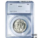 1945 Walking Liberty Half Dollar SEGS MS66+