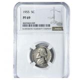 1955 Jefferson Nickel NGC PF69