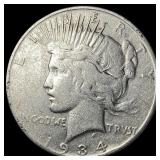 1934 Peace Silver Dollar NEARLY UNCIRCULATED