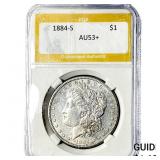 1884-S Morgan Silver Dollar PGA AU53+