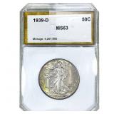 1939-D Walking Liberty Half Dollar PCI MS63