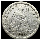 1854 Arrows Seated Liberty Quarter LIGHTLY CIRCULA