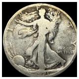 1921-D Silver Walking Liberty Half Dollar NICELY C