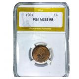 1901 Indian Head Cent  MS65 RB
