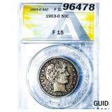 1903-O Barber Half Dollar ANACS F15