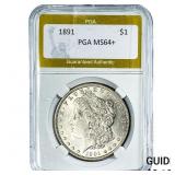 1891 Morgan Silver Dollar PGA MS64+