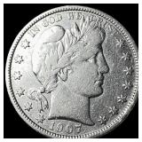1907-D Silver Barber Half Dollar CLOSELY UNCIRCULA